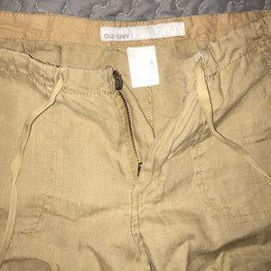 old navy tan linen pants, lightly used.